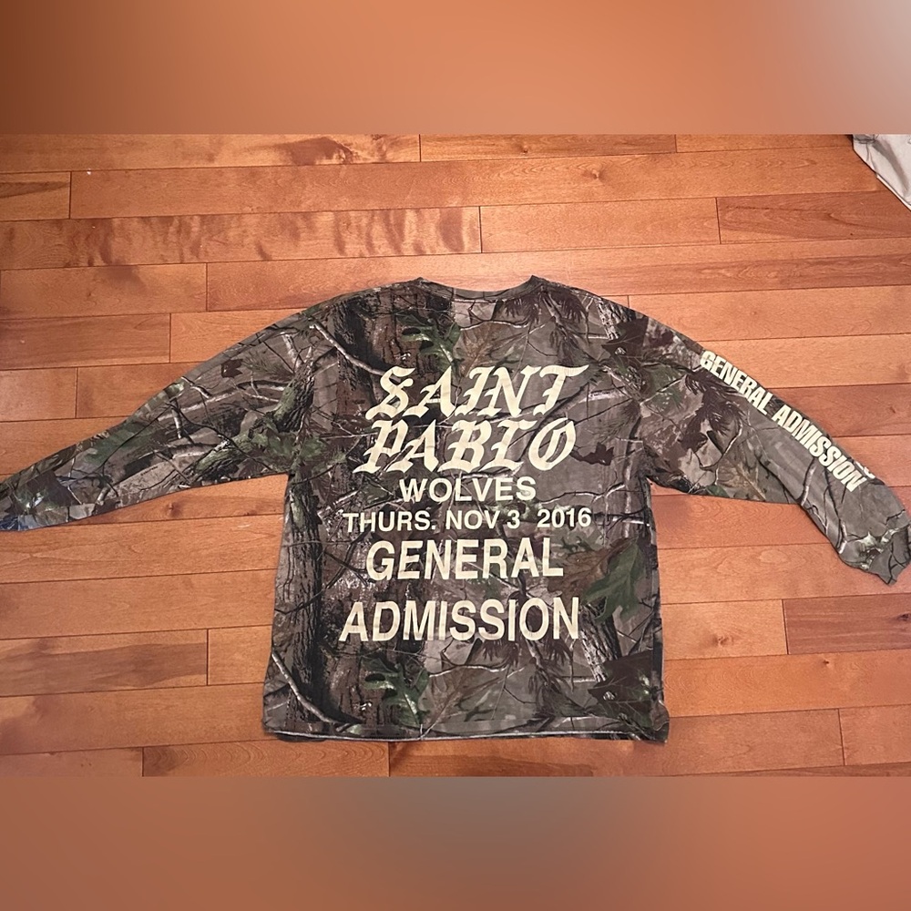 Kanye West Saint Pablo Wolves Camo Long Sleeve